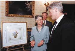 Susan Loy + Ron Ayers with President Clinton
