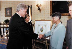 Susan Loy + President Clinton